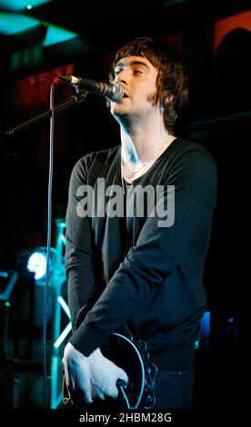 Liam Fray of The Courteeners performs at the Hard Rock Cafe, London. Stock Photo