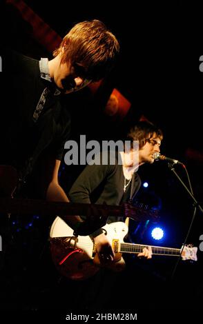 Liam Fray of The Courteeners performs at the Hard Rock Cafe, London. Stock Photo