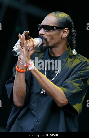 Snoop Dog performs on stage at the Wireless Festival,Saturday in London Stock Photo