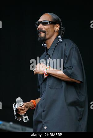 Snoop Dog performs on stage at the Wireless Festival,Saturday in London Stock Photo