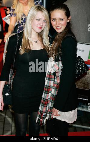 Emily Head and her sister Daisy attends the UK Film Premiere of 'Jackass 3D at the BFI IMAX in London. Stock Photo