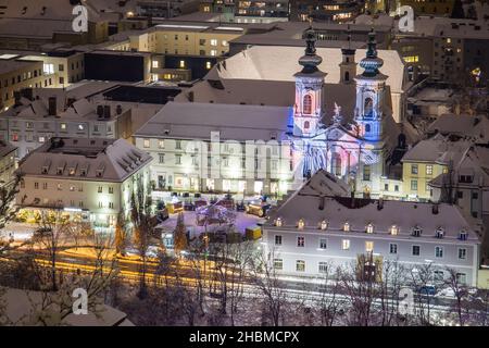 Christmas decoration at the Mariahilferplatz in Graz in Austria Stock Photo