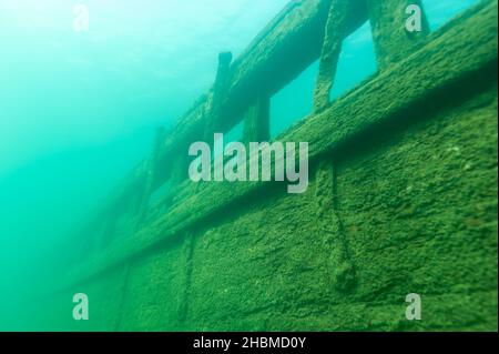 The Bermuda shipwreck in the Alger Underwater Preserve in Lake Superior Stock Photo