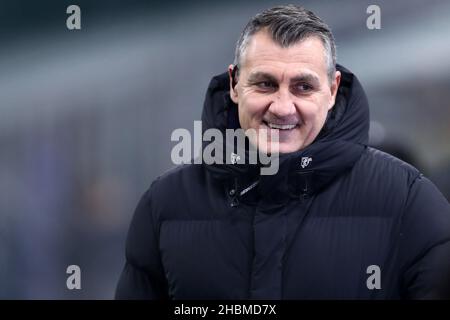 Former Player Christian Vieri looks on before the Serie A match between Ac Milan and Ssc Napoli at Stadio Giuseppe Meazza on December 19, 2021 in Milan, Italy. Stock Photo