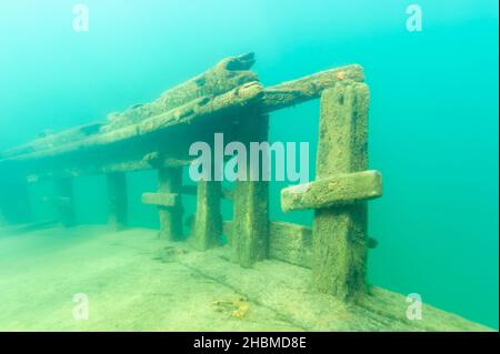 The Bermuda shipwreck in the Alger Underwater Preserve in Lake Superior Stock Photo