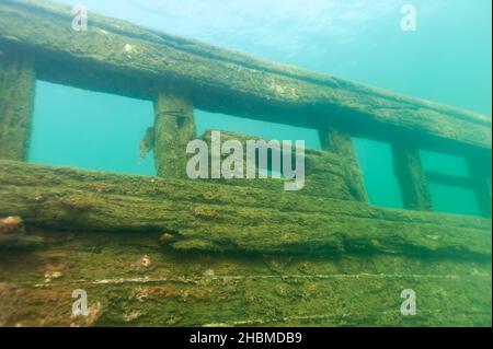 The Bermuda shipwreck in the Alger Underwater Preserve in Lake Superior Stock Photo