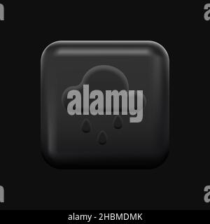 Black Weather Icon. Isolated Square Button. Vector illustration Stock Vector