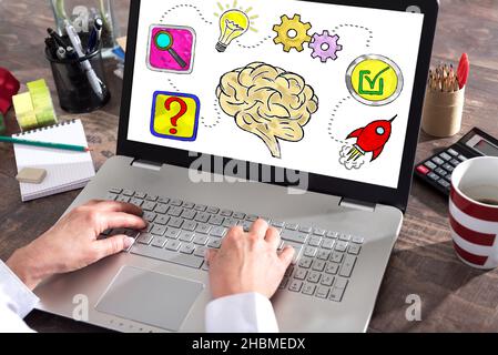 Problem solving concept shown on a laptop screen Stock Photo