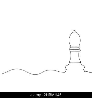 Chess Day. bishop chess piece. Solid line. Vector illustration drawn with a single line.. Stock Vector