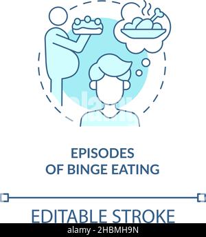Overeating, bulimia, binge eating, fat, woman concept. Hand drawn ...