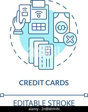Credit cards turquoise concept icon Stock Vector