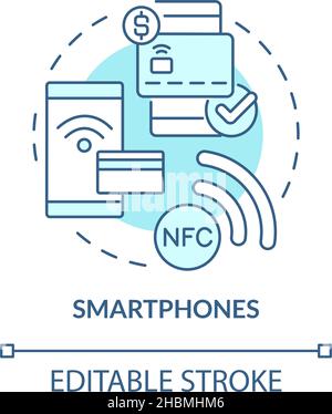 Smartphones turquoise concept icon Stock Vector