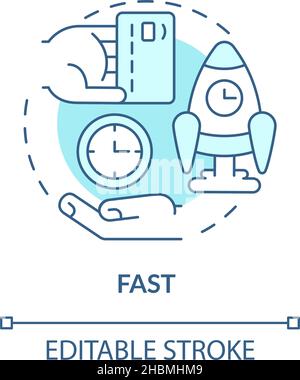 Fast turquoise concept icon Stock Vector