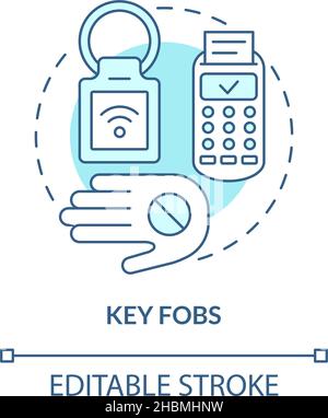 Key fobs turquoise concept icon Stock Vector