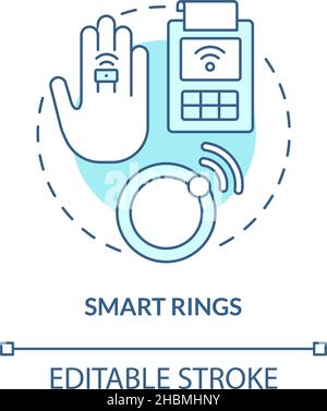 Smart rings turquoise concept icon Stock Vector