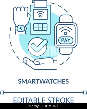Smartwatch turquoise concept icon Stock Vector