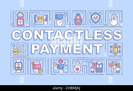 Contactless payment word concepts purple banner Stock Vector