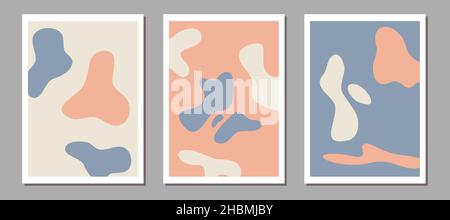 Matisse inspired posters with abstract shapes. Henri Matisse abstract art. Vector illustration isolated in white background Stock Vector