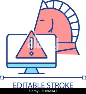 Backdoor trojan RGB color icon Stock Vector