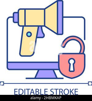 Doxing RGB color icon Stock Vector