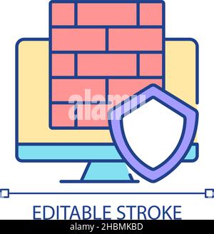 Firewall RGB color icon Stock Vector