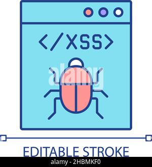 XSS attack RGB color icon Stock Vector