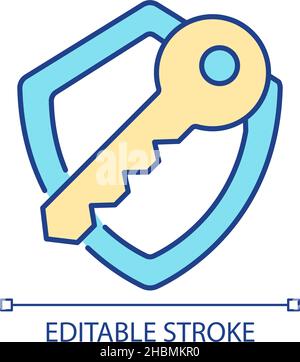 Encryption key RGB color icon Stock Vector