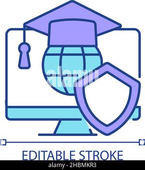 Cybersecurity education RGB color icon Stock Vector