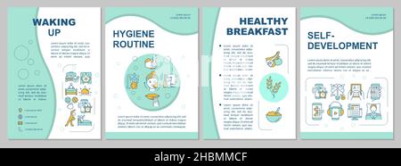 Waking up mint brochure template Stock Vector