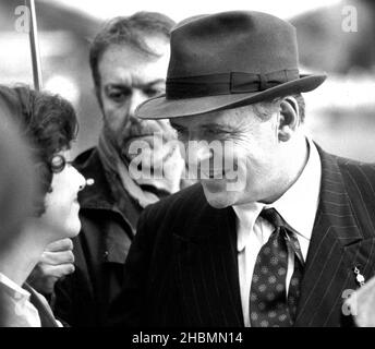 Anthony Hopkins on the film set of Shadowlands during filming in 1993 in Richmond-on-Thames, Surrey, UK Stock Photo