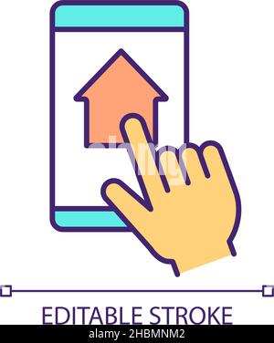 Upload to internet RGB color icon Stock Vector