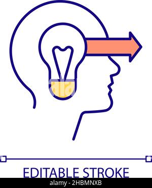 Creative mind implementation RGB color icon Stock Vector