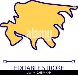 Asia continent RGB color icon Stock Vector