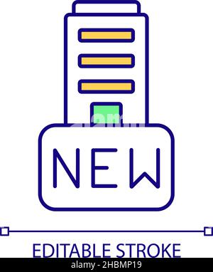 Choosing new office location RGB color icon Stock Vector