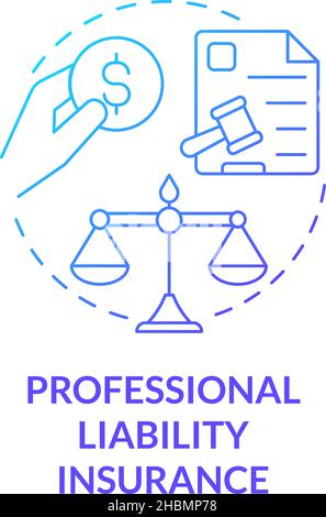 Professional liability insurance blue gradient concept icon Stock Vector