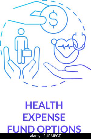 Health expense fund options blue gradient concept icon Stock Vector