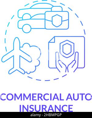Commercial auto insurance blue gradient concept icon Stock Vector