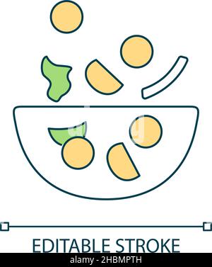 Salad bowl RGB color icon Stock Vector