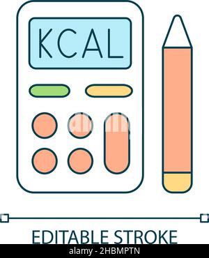 Calculator and pencil RGB color icon Stock Vector