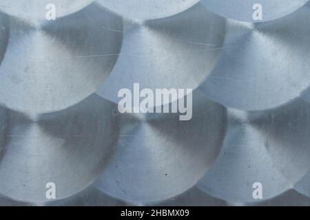 Abstract circles on inox. Stainless steel scratch surface for background Stock Photo