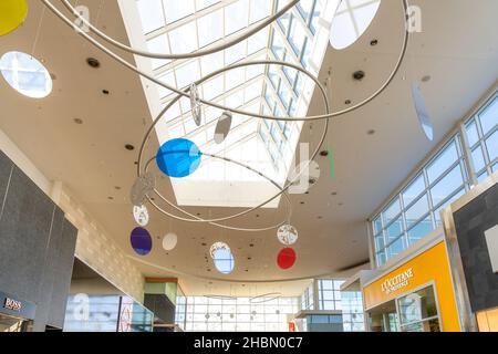 Modern skylight and energy efficient architecture seen in the ceiling in the Yorkdale Shopping Mall which is one of the largest and most expensive in