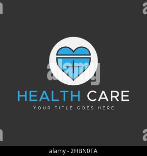 Healthcare Logo. Blue and white color minimal logo design.Abstract logo. Stock Vector