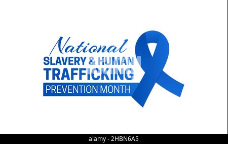 National Slavery and Human Trafficking Prevention Month Isolated Icon on White Background Stock Vector