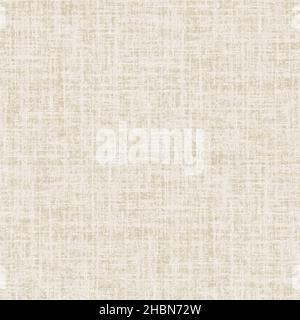 Seamless detailed woven linen texture background. Beige flax fiber natural pattern. Organic fibre close up weave fabric surface material. Rustic home Stock Photo