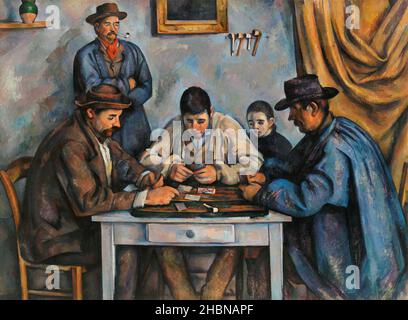 The Card Players (Les Joueurs de cartes) (ca. 1890-1892) by Paul Cézanne. Stock Photo