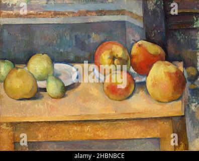 Still Life with Apples and Pears (ca. 1891-1892) by Paul Cézanne. Stock Photo