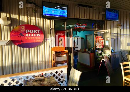 Sunset Grill and Bar at Port Allen on Kauai Stock Photo