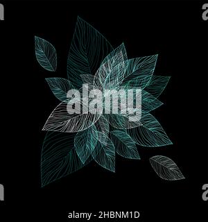 Frame with skeletonized leaves. Vector illustration Stock Vector Image ...
