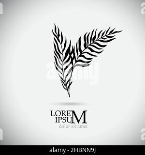 Logo palm branch. Vector illustration Stock Vector