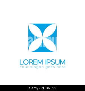 Square Color leaf logo design vector template. Stock vector illustration isolated Stock Vector